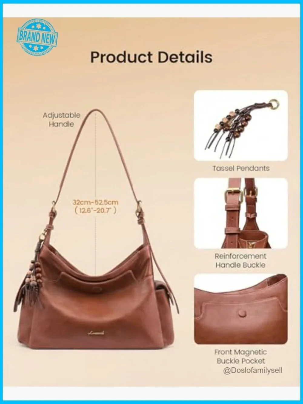 Faux Leather Hobo Bag with Tassel Charm - Spacious Crossbody Shoulder Handbag,